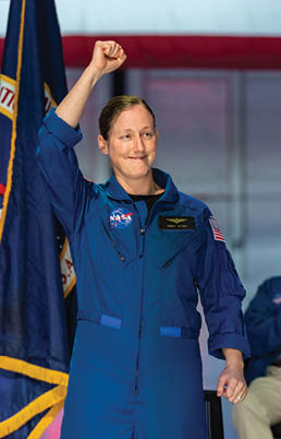 Photo Date: 2021-12-06 Subject: NASA announced its 2021 astronaut candidate class on Dec. 6, 2021. The 10 candidates, pictured here in an event at Ellington Field near NASA’s Johnson Space Center in Houston are Nichole Ayers, Christopher Williams, Luke Delaney, Jessica Wittner, Anil Menon, Marcos Berr os, Jack Hathaway, Christina Birch, Deniz Burnham, and Andre Douglas.   NASA’s new astronaut candidates will begin about two years of training in January 2022, after which they could be assigned to missions performing research on the International Space Station, launching from American soil on spacecraft built by commercial companies, and launching on Artemis missions to the Moon on NASA’s new Orion spacecraft and Space Launch System rocket.  Location: Ellington Hangar 135 Photographer: James Blair