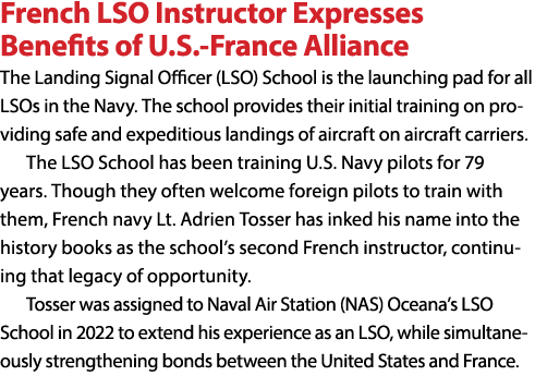 French LSO Instructor Expresses Benefits of U.S. France Alliance The Landing Signal Officer (LSO) School is the launc...