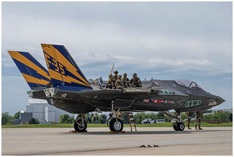 Pax River ITF and VMX-1 work collaboratively to accomplish the aerial transportation of a non-flying F-35C test asset, CF-1, via a CH-53K piloted by VMX-1's LtCol Adam Horne April 24, 2024. The airframe was transported from Pax River, MD, to Lakehurst, NJ, where it will later be used for carrier suitability barricade testing.