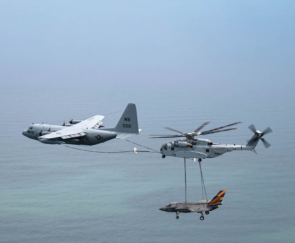 Pax River ITF and VMX-1 work collaboratively to accomplish the aerial transportation of a non-flying F-35C test asset, CF-1, via a CH-53K piloted by VMX-1's LtCol Adam Horne April 24, 2024. The airframe was transported from Pax River, MD, to Lakehurst, NJ, where it will later be used for carrier suitability barricade testing.