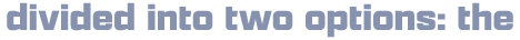 divided into two options: the