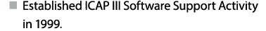 n Established ICAP III Software Support Activity in 1999.