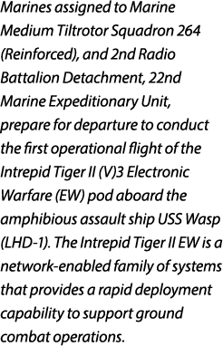 Marines assigned to Marine Medium Tiltrotor Squadron 264 (Reinforced), and 2nd Radio Battalion Detachment, 22nd Marin...