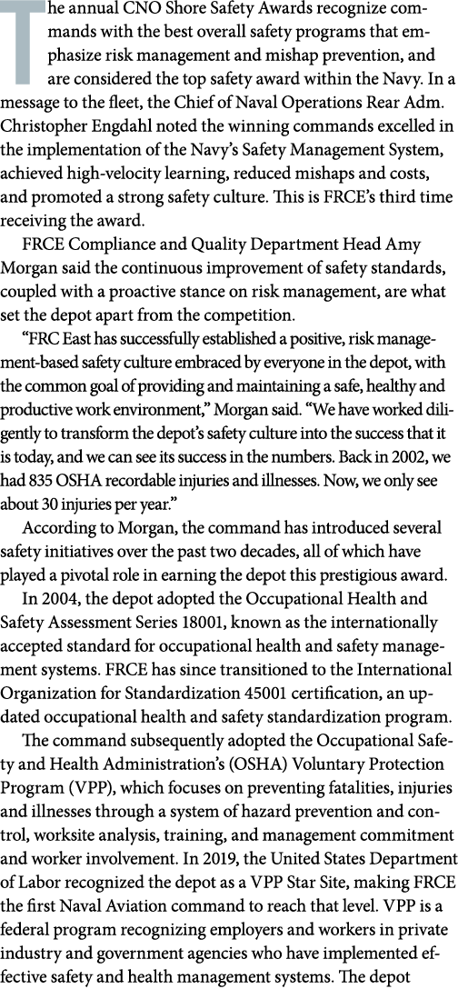The annual CNO Shore Safety Awards recognize commands with the best overall safety programs that emphasize risk manag...