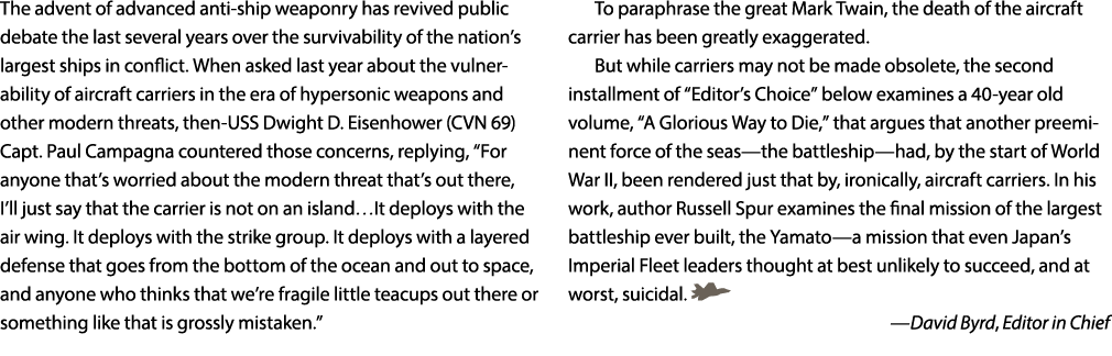 The advent of advanced anti ship weaponry has revived public debate the last several years over the survivability of ...