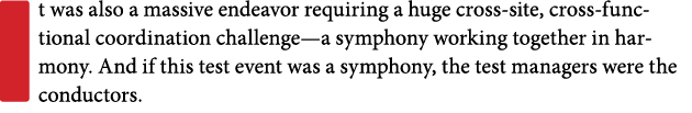 It was also a massive endeavor requiring a huge cross site, cross functional coordination challenge—a symphony workin...