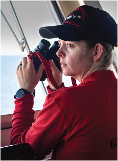 240611-N-AT887-1392 PHILIPPINE SEA (June 11, 2024) Lt. Misty Beck, from Minden, Louisiana, stands watch as officer of the deck under instruction in the pilot house aboard the U.S. Navy’s only forward-deployed aircraft carrier, USS Ronald Reagan (CVN 76), as part of operations in support of Valiant Shield 2024, in the Philippine Sea, June 11. Exercises such as Valiant Shield allow the Indo-Pacific Command Joint Forces the opportunity to integrate forces from all branches of service and with our allies to conduct precise, lethal, and overwhelming multi-axis, multi-domain effects that demonstrate the strength and versatility of the Joint Force and our commitment to a free and open Indo-Pacific. (U.S. Navy photo by Mass Communication Specialist Seaman Kevin Steffanson)