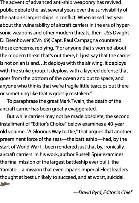 The advent of advanced anti ship weaponry has revived public debate the last several years over the survivability of ...
