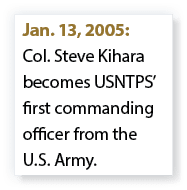 Jan. 13, 2005: Col. Steve Kihara becomes USNTPS’ first commanding officer from the U.S. Army.