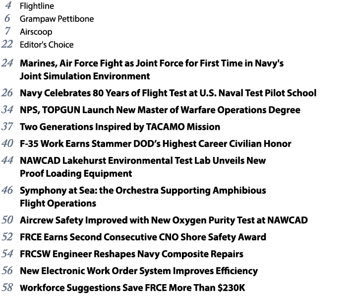  4 Flightline 6 Grampaw Pettibone 7 Airscoop 22 Editor's Choice 24 Marines, Air Force Fight as Joint Force for First ...