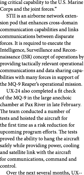 ing critical capability to the U.S. Marine Corps and the joint forces.” STII is an airborne network extension pod tha...