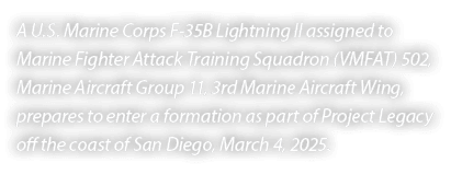 A U.S. Marine Corps F 35B Lightning II assigned to Marine Fighter Attack Training Squadron (VMFAT) 502, Marine Aircra...