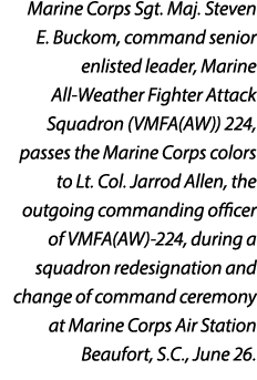 Marine Corps Sgt. Maj. Steven E. Buckom, command senior enlisted leader, Marine All Weather Fighter Attack Squadron (...