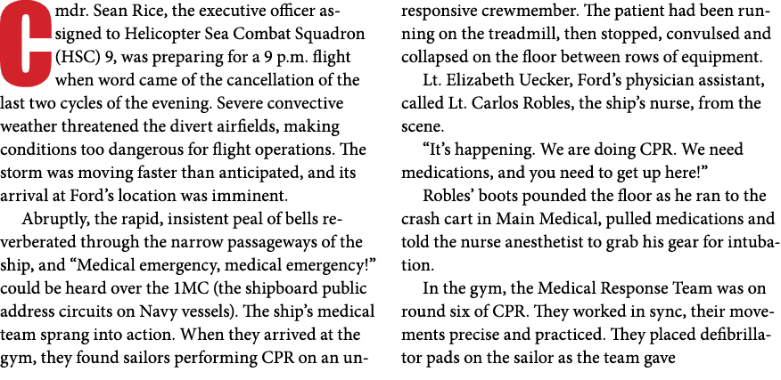 Cmdr. Sean Rice, the executive officer assigned to Helicopter Sea Combat Squadron (HSC) 9, was preparing for a 9 p.m....