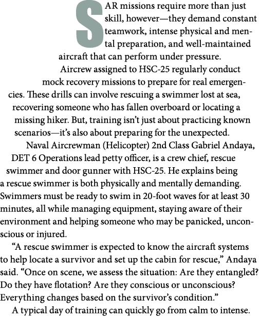 SAR missions require more than just skill, however—they demand constant teamwork, intense physical and mental prepara...