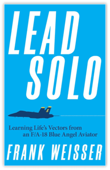 A book cover with a blue background and a jet in the sky. AI generated content