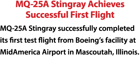 MQ 25A Stingray Achieves Successful First Flight MQ 25A Stingray successfully completed its first test flight from Bo...
