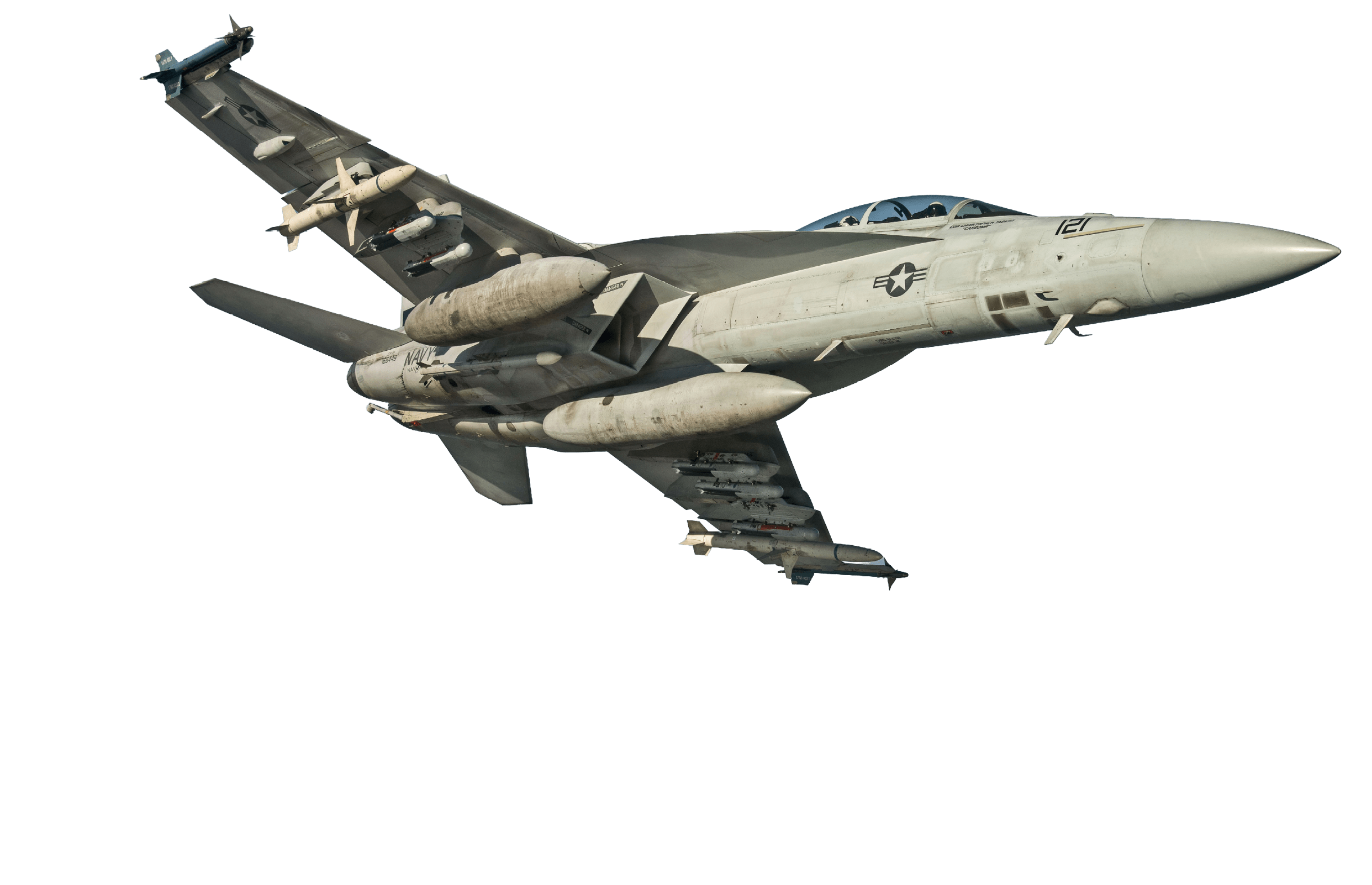 An F/A-18 conducts testing with the Small Diameter Bomb (SDB) II at Naval Air Station Patuxent River, Md. The SDB II variant includes an advanced tri-mode seeker, allowing it to engage dynamic targets in adverse conditions. (U.S. Navy photo)