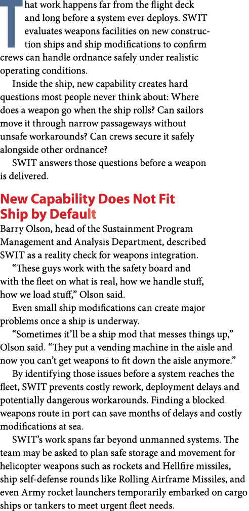 That work happens far from the flight deck and long before a system ever deploys. SWIT evaluates weapons facilities o...